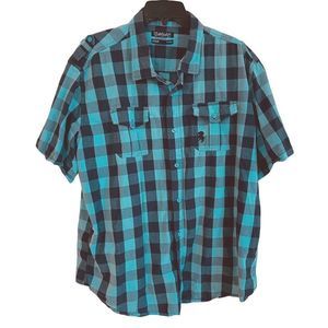 Vintage Ecko Unltd Mens Short Sleeve button-up Shirt Madras Plaid Size 3XL